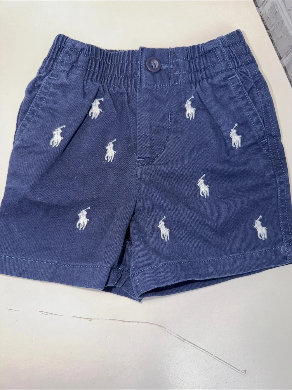 Ralph Lauren Navy Shorts‎ with White Polo Player Embroidery